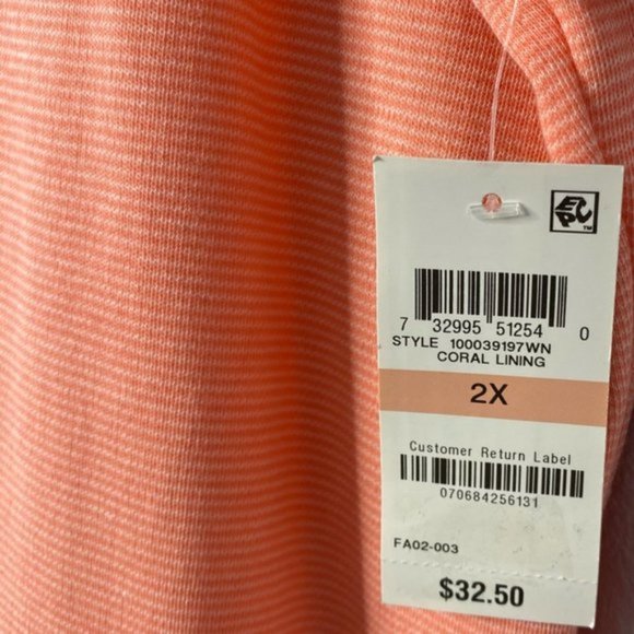 NWT Karen Scott Plus Embroidered Striped Blouse - Picture 3 of 5